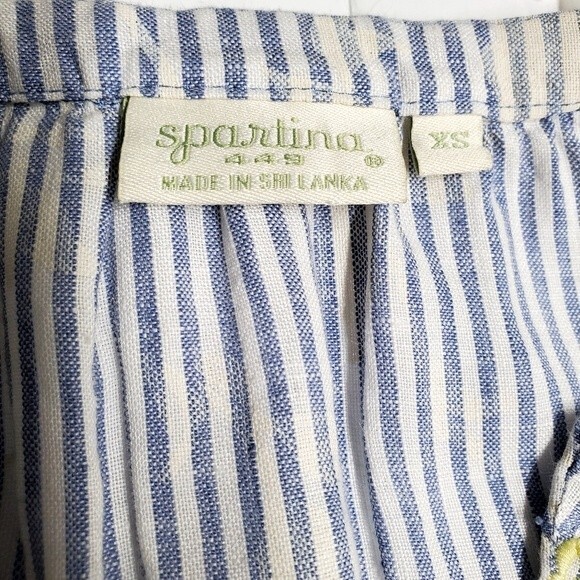 SPARTINA 449 Oyster Alley Blue and White Floral Printed Wren Tunic Dress XS - Picture 4 of 8